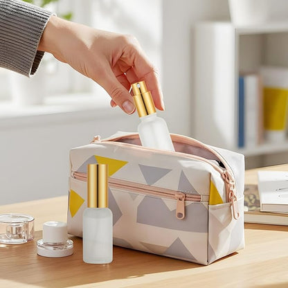 Roshtia 30 Pcs 1 oz/ 30 ml Gold Glass Spray Bottle Refillable Perfume Atomizer Clear Decorative Empty Bottles with Fine Mist Sprayer Pump for Face Body Travel