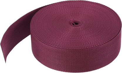 MECCANIXITY Lightweight Polypropylene Webbing Strap 2" 25 Yard Backpack Strapping Band Dark Red for Outdoor Luggage Cargo Straps