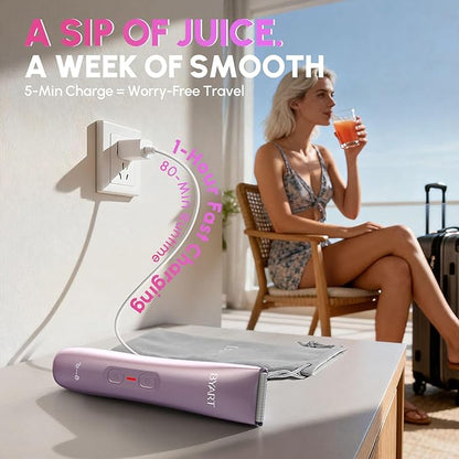 Electric Razors for Women - 2-in-1 Body & Facial Hair Trimmer, Wet & Dry Use Cordless Shaver for Legs, Underarms, Bikini Line, Ceramic Blade for Sensitive Skin - Teen Girl Gifts Trendy Stuff (Pink)