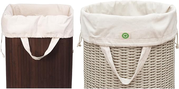 Canvas Laundry Bags - Extra Large, Heavy Duty, 100% Cotton Laundry Bag with Straps, Handles and Drawstring - College Dorm Laundry Bag in XL Size - Washable, Foldable Laundry Basket Liner (2 Pack)