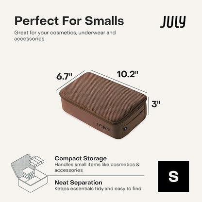 Packing Cells - 4 Set Packing Cubes Luggage Organizer Bags (S, M, 2 x L), Must-Have Suitcase Organizer for Travel, Road Trip & Camping Accessories, Stain-proof, Washable, 3 Sizes - Dark Brown