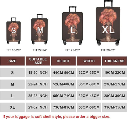 WUJIAONIAO Travel Luggage Cover Baggage Suitcase Cover Protector Skins 18-32 Inch (Brown A10, M (for 22-24 inch luggage))