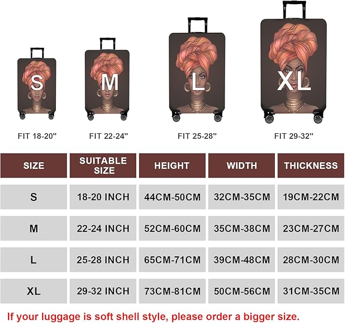 WUJIAONIAO Travel Luggage Cover Baggage Suitcase Cover Protector Skins 18-32 Inch (Brown A10, XL (for 29-32 inch luggage))