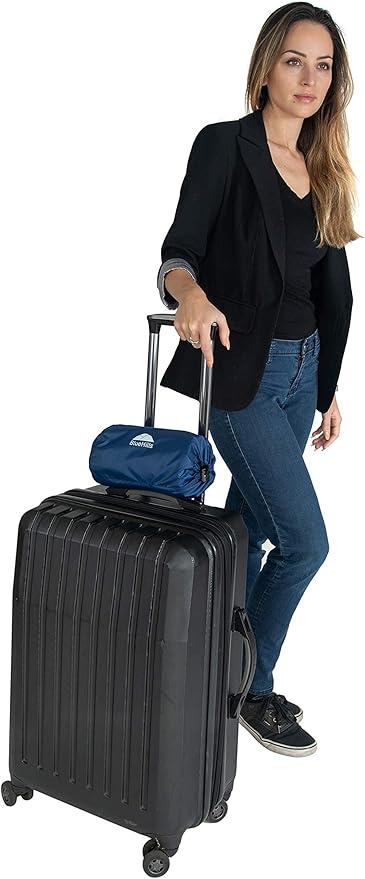 BlueHills Ultra Compact Travel Blanket 2 Pack Large Soft Cozy Portable Blanket Sheet with Carry Case and for Flight Airplane Car Layover Camping Hotel Blue C203-2PK-Navy