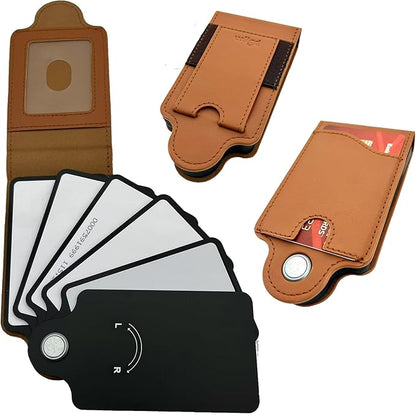 RFID Blocking Leather Wallet with Patented Rotating Card Holder – (5+3) 8 Card Slots, ID Window & Cash Pocket | Patented Anti-Theft Design (Brown)