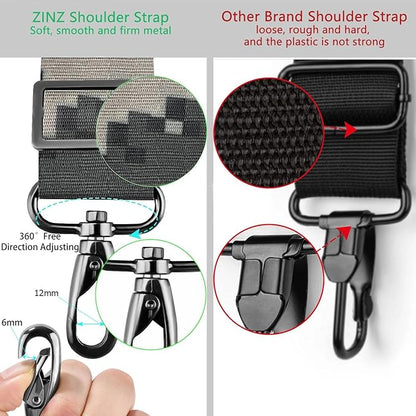 ZINZ Shoulder Strap Universal Bag Strap - 78" Ultra-Thick Padded with Dual Balanced Adjustable Buckles for Briefcase, Travel, Sports, Laptop, Crossbody Bag，Camouflage Gray