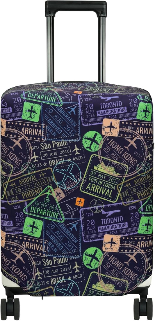 HYPER VENTURE Washable Luggage Cover - Fashion Suitcase Protector Fits 31-32 Inch Luggage (Urban Passport, XL)