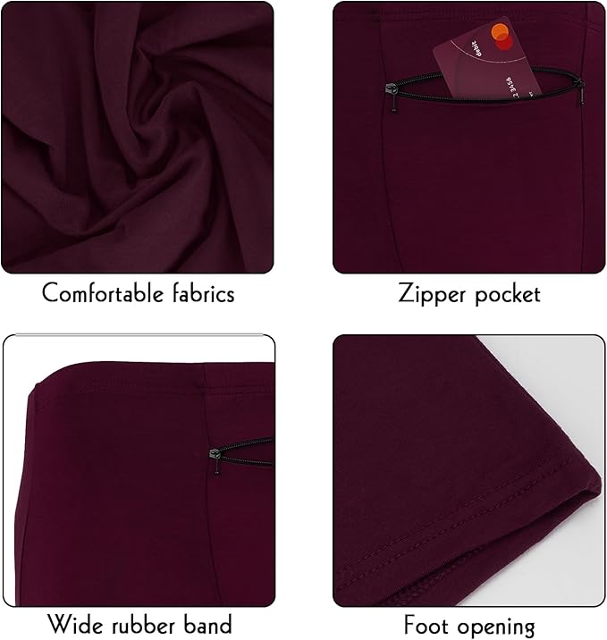 LUEXBOX Pocket Underwear for Men with Secret Hidden Pocket, Travel Boxer Briefs, 2 Packs (Dark Red)