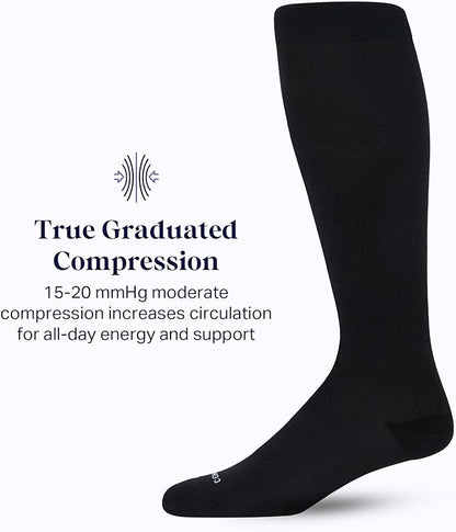 Comrad Nylon Knee High Socks - 15-20mmHg Graduated Compression Socks - Soft & Breathable Support Unisex Socks