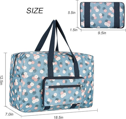 F.FETIVIN Weekender Bag Carry On Travel Duffle Medium Overnight Bag for Women(BLUE)