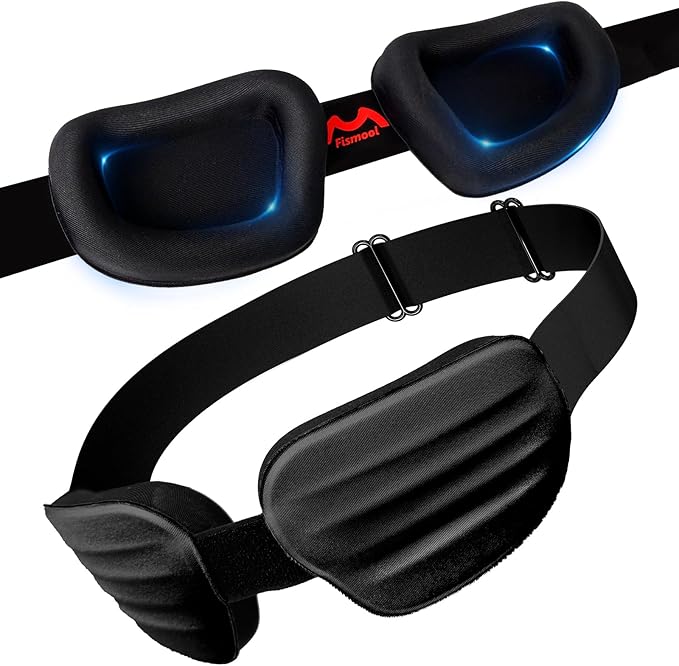 100% Blackout Sleep Eye Mask for Women Men, Zero Pressure Sleeping Mask - Sleeping Mask and Eyelash Friendly Night Blindfold, Adjustable Ultra Soft Comfortable for Dry Eye Mask (Black)