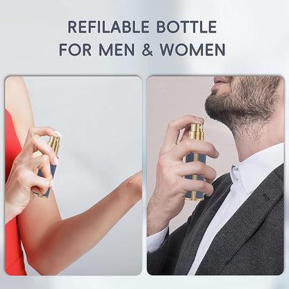 5ml Perfume Spray Bottle, AG00RG Leather Refillable Dispenser Bottom Fill Fragrance Scent Container, Portable and Leak-proof Suitable for Traveling & Outgoing (Rose Gold)