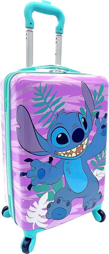 Fast Forward Kids Licensed Hard-Side 20” Spinner Luggage Lightweight Carry-On Suitcase (Stitch)