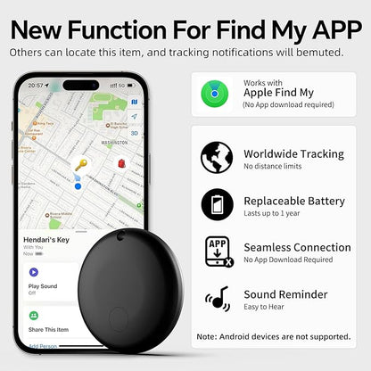 Air Tracker Tags 4 Pack, Seamlessly Works with Apple Find My (iOS Only),Multi-Use Item Finder for Keys/Wallets/Luggage/Backpacks/Suitcases–Organize & Secure Your Essentials (Not for Android)