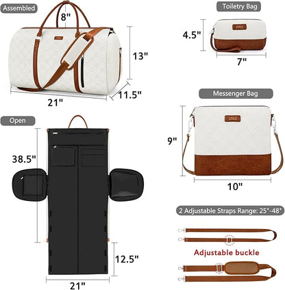 Convertible 2-in-1 Garment Bags for Travel, Carry On Garment Duffle Bag With Shoe Compartment Large Weekender Bag for Women Men Hanging Suitcase Suit Travel Duffel Overnight Bags 4pcs Set