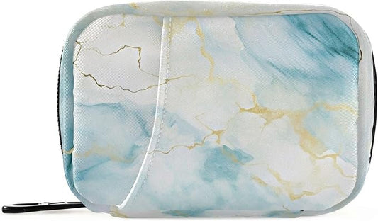 Pill Organizer Box Case Weekly Travel Pill Container Cute Pill Holder 7Day Vitamin Organizer Pill Dispenser Sorter Planner Storage Small Compact Marble Texture02