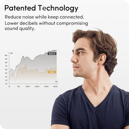 Audree Style Ear Plugs for Noise Reduction, Reusable High Fidelity Earplugs for Concerts, Musicians, Motorcycles, Study, Parent, Party, Flights & Noise Sensitivity, 18-29dB Noise Cancelling, Gold