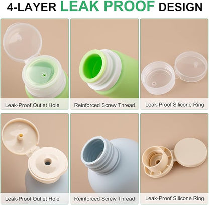Travel Bottles for Toiletries, 25 Pack TSA Approved Travel Size Containers for Toiletries, Leak Proof Refillable & Squeezable Toiletry Bottles Kit with Clear Bag for Shampoo Lotion Cream Conditioner