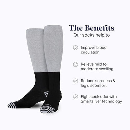 Comrad CloudCotton Knee High Socks - 15-20mmHg Graduated Compression Socks - Combed Cotton Support Socks