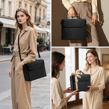 Stagiant Makeup Train Case, Nail Bag Organizer Case, Makeup Box Organizer, 4 Tier Large Travel Makeup Case with Compartments/Shoulder Strap for MUA/Manicure/Tattoo/Eye Lash Extension,Black