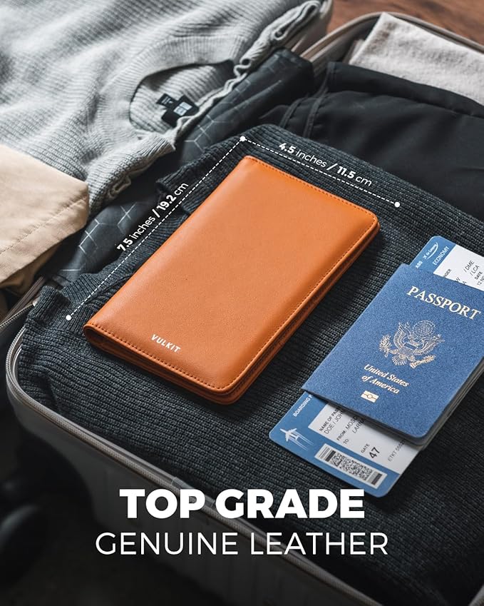 VULKIT Passport Holder Wallet RFID Blocking Travel Wallet for Men & Women