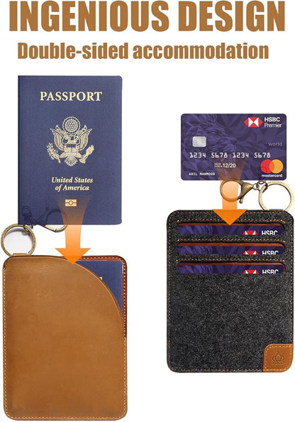 Leather Passport Holder for Travel with Airtag Slot, Passport Wallet for Men & Women,1-3 Passport Books,Passport Sleeves Travel Essential & Gift (TW9-Glod Brown, for 1 passport book)