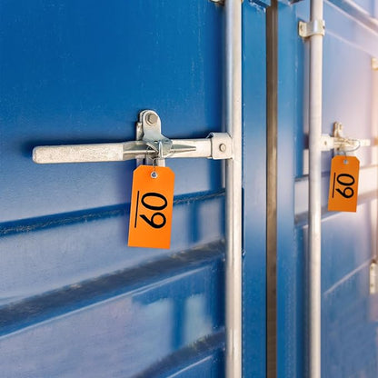1000 Pieces Plastic Shipping Tags with Wire Labeling Tags Waterproof Hang Tags with Reinforcement Hole Writable Luggage tag Loops for Equipment Inventory Parts Garage (Orange, 4 3/4" x 2 3/8")