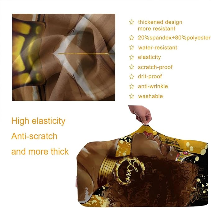 Travel Suitcase Protector African Queen And King Black Crown Elastic Protective Washable Luggage Cover With Concealed Zipper Suitable For Small