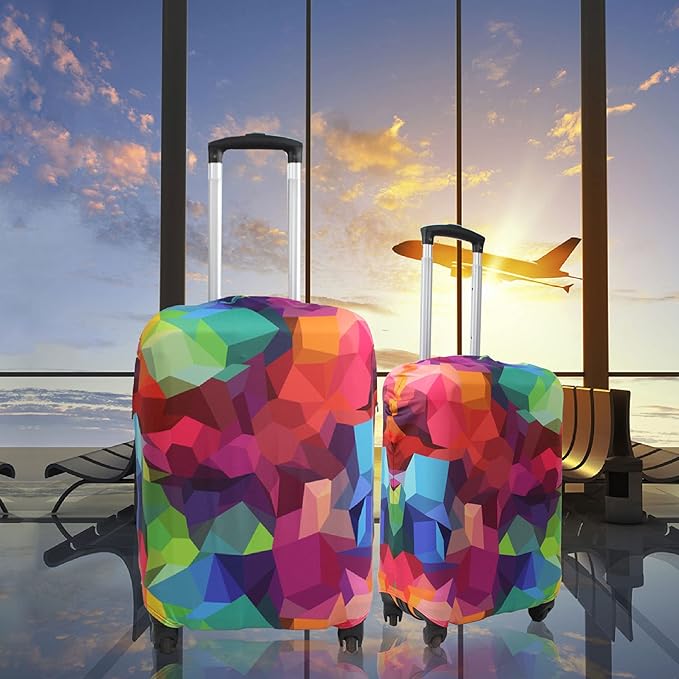 Explore Land Travel Luggage Cover Suitcase Protector Fits 31-32 Inch Case (Geometry, XL)
