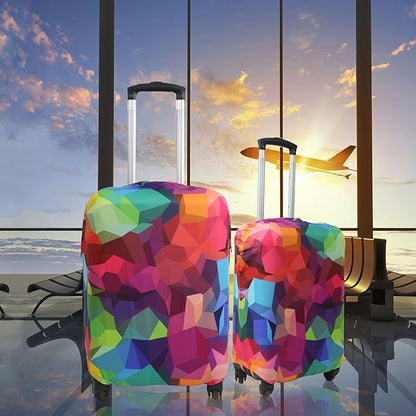 Explore Land Travel Luggage Cover Suitcase Protector Fits 31-32 Inch Case (Geometry, XL)