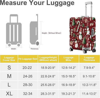 FOREVER QUEEN Snowman - Cane Candy Luggage Cover Suitcase Protector Suitcase Cover Anti-Scratch,Stretchable Bag Cover Washable Durable Polyester