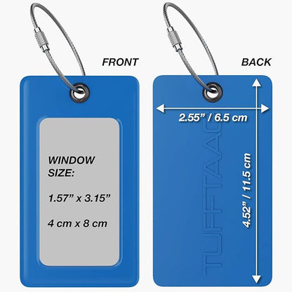 Luggage Tags Business Card Holder by TUFFTAAG - Durable Travel ID Bag Tag, Secure & Flexible, Perfect for Suitcases, Backpacks, and Carry-Ons, Easy Identification