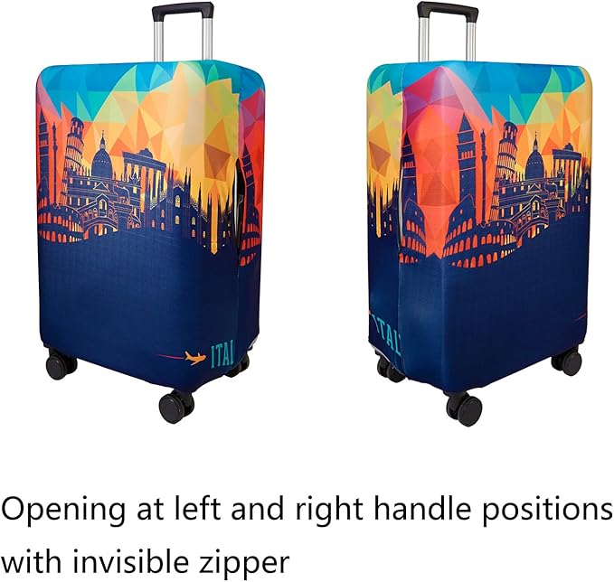 WUJIAONIAO Travel Luggage Cover Baggage Suitcase Cover Protector Skins 18-32 Inch (City, M (for 22-24 inch luggage))