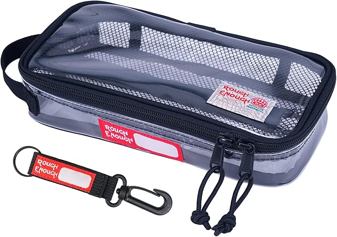 Rough Enough Clear Travel TSA Approved Toiletry Bag Small Toothbrush Case Shaving Kit Organizer Pouch for Women Men