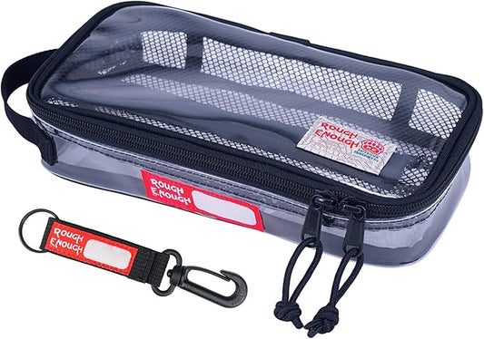 Rough Enough Clear Travel TSA Approved Toiletry Bag Small Toothbrush Case Shaving Kit Organizer Pouch for Women Men