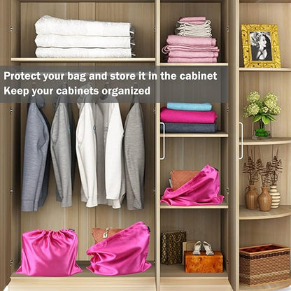 GONGKANGYUAN 6 Pack Dust Bags for Handbags – Silk Drawstring Storage Pouch, Dustproof Travel Organizer for Purses, Shoes & Boots