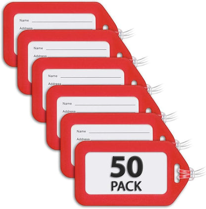 Mifflin-USA - Luggage Tags - Red, 50 PK - Bag Tag for Baggage - Suitcase Accessory Bulk