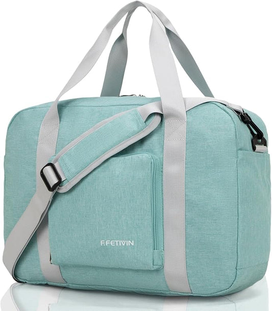 For Spirit Airlines Personal Item Bag 17.7x12.6x6.3 Foldable Travel Duffel Bag Underseat Carry-on Luggage for Women and men 25L(Mint Green)