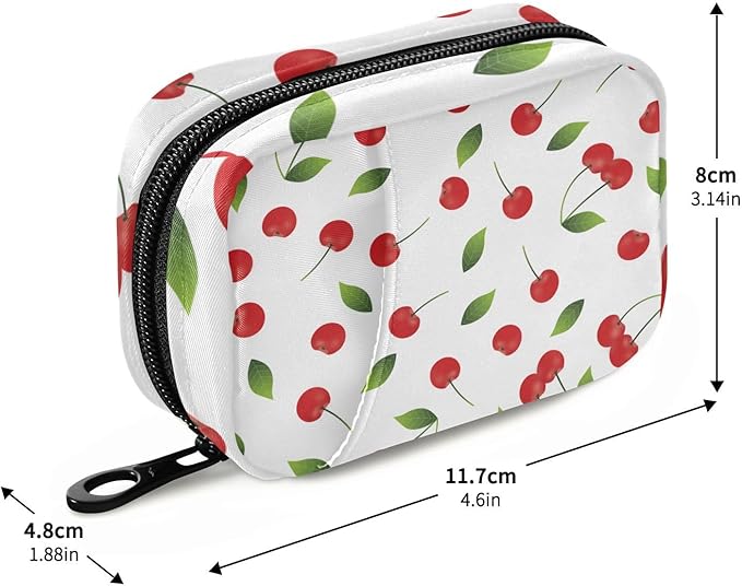 Pill Organizer Box Case Weekly Travel Pill Container Cute Pill Holder 7Day Vitamin Organizer Pill Dispenser Sorter Planner Storage Small Compact Cherries24