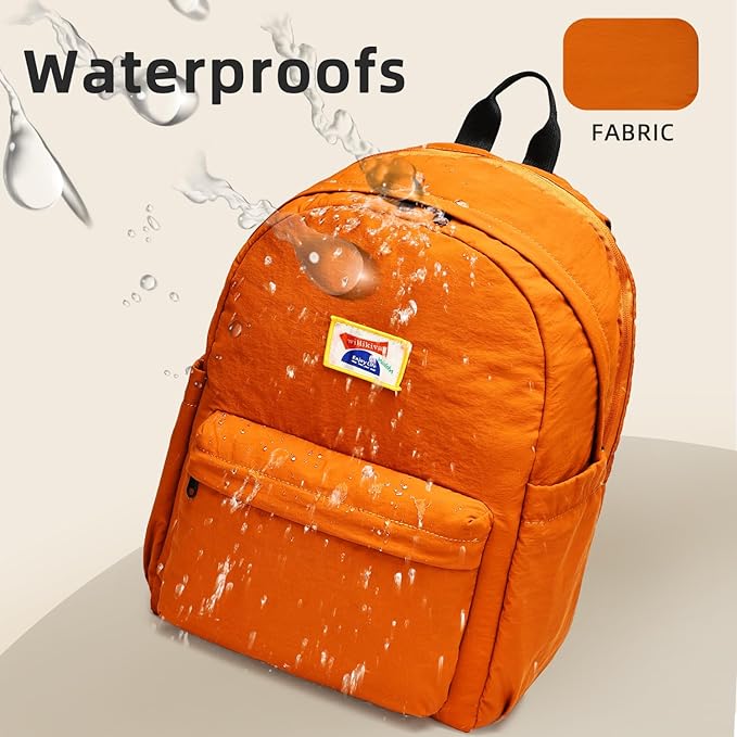 willikiva Kids Backpack for School Boys Girls Teens Toddler Backpack Waterproof Kindergarten Preschool Elementary Bookbag Children Travel Bag(Orange,Medium)