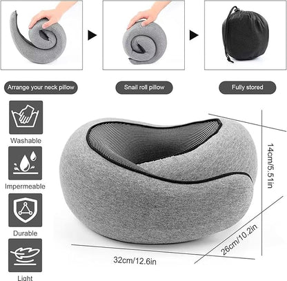 Travel Neck Pillows for Airplanes 2025 New Travel Pillow Neck Travel Pillow Memory Foam Airplane Pillow for Offices and Cars(Black)