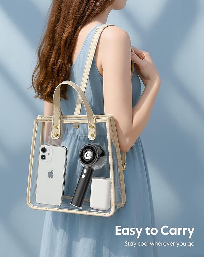 Portable Misting Fan, Handheld Turbo Fan with Mist, 6000mAh Battery Rechargeable Personal Fans Mister 4-Speed, 25ml Water Spray Tank, Gifts for Women Men Home Office Travel Outdoor Camping