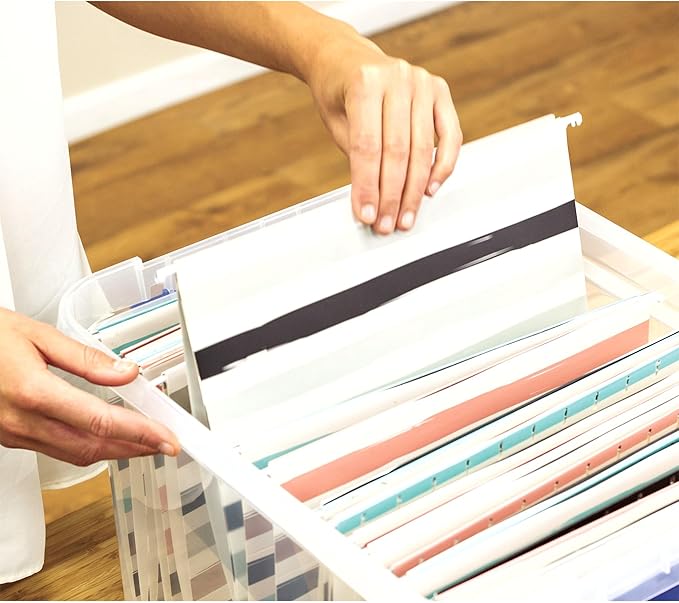 Bankers Box Heavy Duty Plastic File Box with Hanging Rails, Letter/Legal, 1 Pack (0086205)