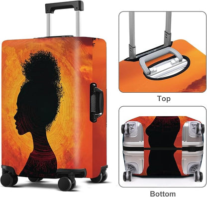 Luggage Cover Washable Suitcase Protector Anti-scratch Suitcase cover Fits 20-34 Inch Luggage (Girl-3, L(28-30inch suitcase))
