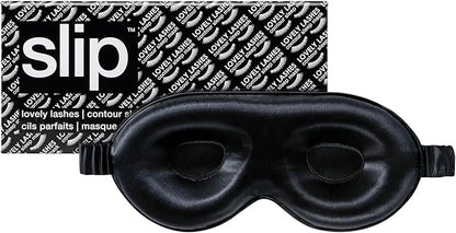 slip Contour Sleep Mask | 100% Pure Mulberry Silk, Ultra Soft | Contoured Design, Prevents Eye Pressure | Adjustable Strap, Ideal for Travel - Black