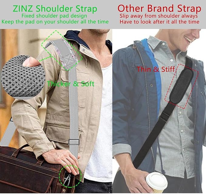 ZINZ 79 inch Shoulder Strap, Extra-thick Fixed Cushion Pad and Dual Clasps Universal Replacement Strap with Metal Swivel Hooks for Laptop Bags, Luggage Bags, Camera, Crossbody(Butterfly)