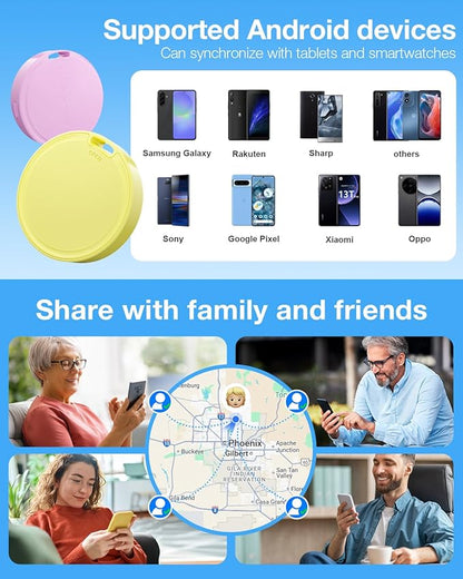 Air Tags for Android,Air Tags-4 Pack Android,Android Tracker Tags with 4 Case,2 Year Battery Life,Google Find Trackers for Google'S Find Hub App,IP65 Waterproof Luggage Tracker Android,4 Colour
