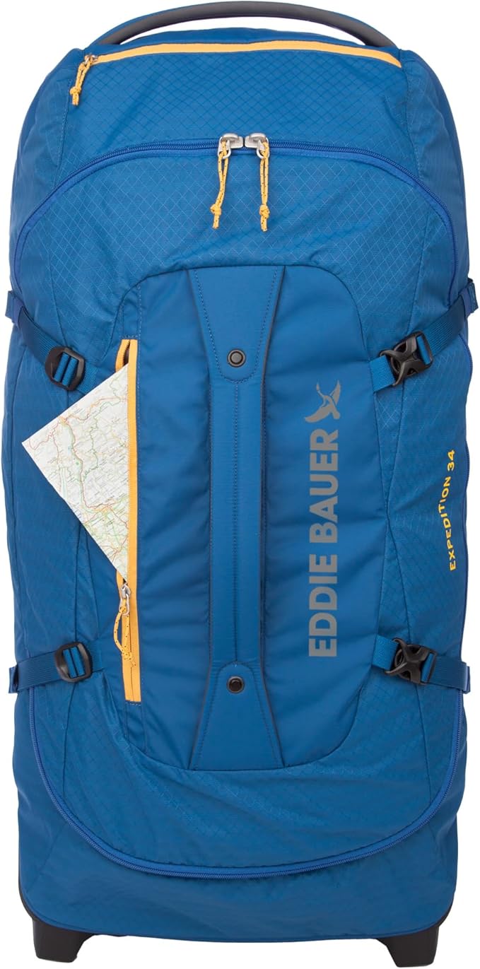 Eddie Bauer Expedition 34 Duffel 2.0 - Lightweight Travel Luggage Made From Rugged Polycarbonate and Nylon, True Blue