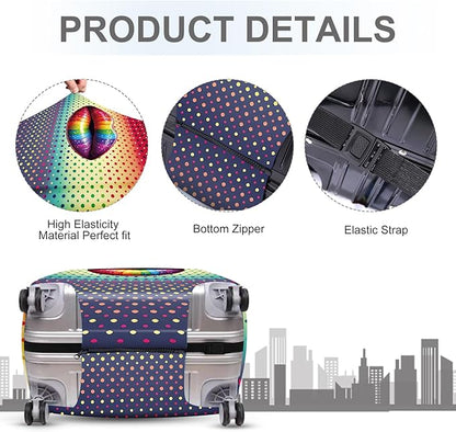 ANNA QUEEN Pop Art Rainbow Lips Luggage Cover, Colorful Suitcase Protector with Bold Lip Design, Stretchable, Washable Travel Cover for 28-30 Inch Luggage, Fun & Fashionable Style
