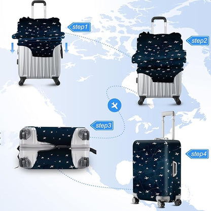 ANNA QUEEN Travel Luggage Cover Suitcase Protector Suitcase Cover Anti-Scratch,Stretchable Bag Cover Washable Durable Polyester